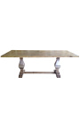 Large farm table Natural wood base with stainless steel baluster