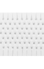 Tête de lit Baroque tissu simili cuir blanc avec strass et bois argenté