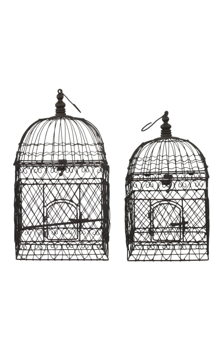 Ensemble de deux cages carrées en fer forgé