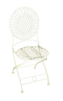 Cadira de ferro forjat de color beix. Col·lecció "Parasol" 