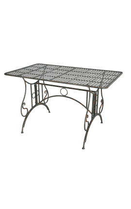 Jedálenský stôl v kované železo.Zbierka "Verdigris"