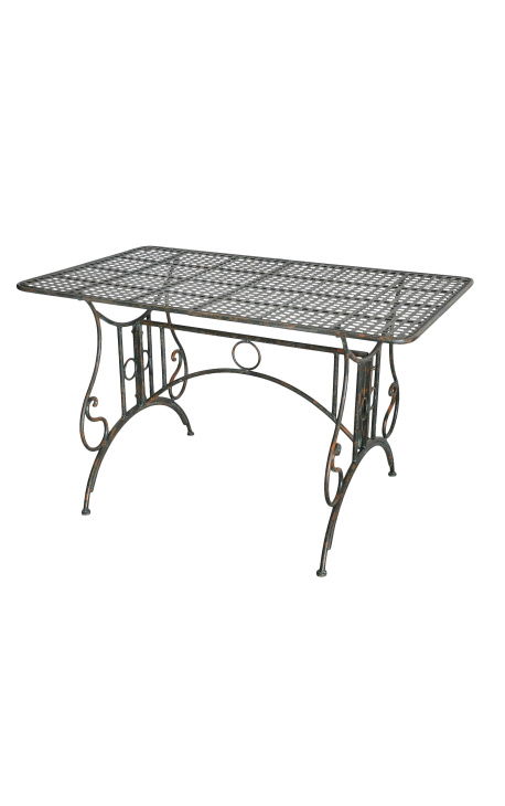 Dining table in wrought iron. Collection "Verdigris"