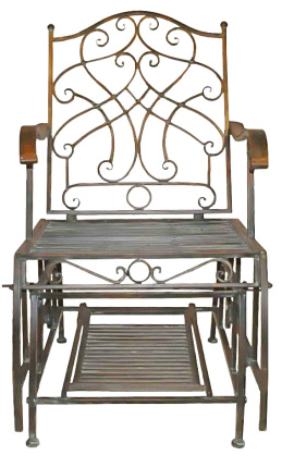 A vas rocking széket.Gyűjtés "Verdigris"