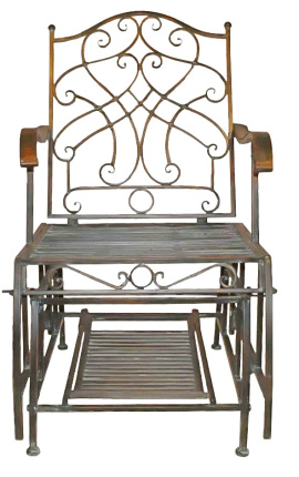 Rocking chair av smeltejern. Samling "Verdigris"