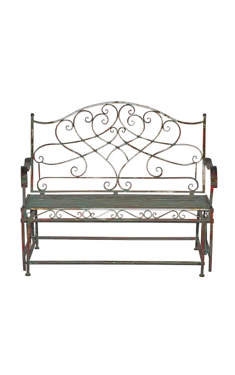 Wrought iron swing bench. Collection "Verdigris"