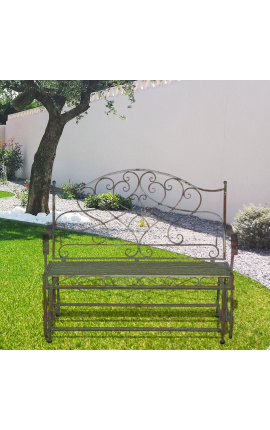 Wrought iron swing bench. Collection &quot;Verdigris&quot;