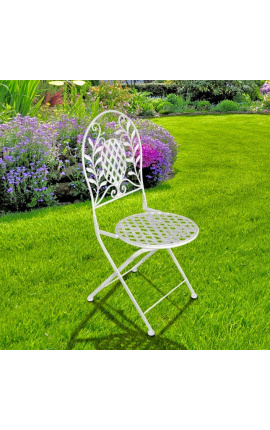 Folding chair in wrought iron. Collection &quot;Olivier&quot;