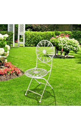 Folding chair in wrought iron. Collection &quot;Lily flowers&quot;