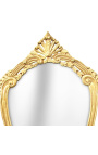 Console avec miroir de style baroque en bois doré et marbre noir