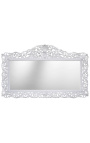 Enorme miroir de style baroque en bois laqué blanc - 1