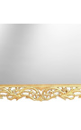 Meget stor konsoll med speil i forgylt tre barokk og beige marmor