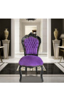Krzesło w stylu barokowym rokoko fioletowy aksamit i czarne drewno