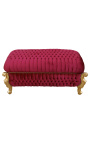 Grote barok bank koffer Louis XV-stijl bordeaux (rood) fluwelen stof en goud hout