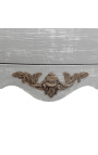Baroque chest of drawers (commode) of style Louis XV grey patinated wood