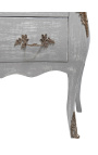 Cômoda estilo Luís XV em madeira cinza patinada