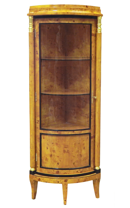 Erste französische Eckvitrine im Empire-Stil mit Intarsien aus Ulmenholz - 8