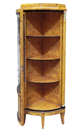 Erste französische Eckvitrine im Empire-Stil mit Intarsien aus Ulmenholz - 8