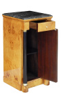 Empire style bedside elm with black marble