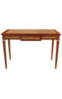 Louis XVI style writing desk with marquetry and bronzes
