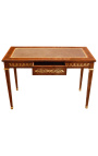 Bureau plat in stile Luigi XVI con intarsi e bronzi