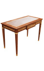 Louis XVI style writing desk with marquetry and bronzes