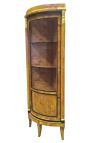 First French Empire style corner display cabinet elm marquetry