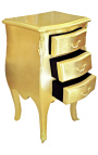 Тонкий прикроватная барокко деревянные золото с 3-мя ящиками