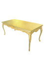 Mesa de comedor de madera barroca hoja de oro