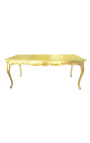 Mesa de comedor de madera barroca hoja de oro