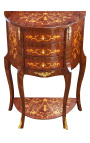Bedside 3 drawers inlaid wood with shelf - 1