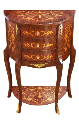 Bett 3 Schubladen eingelegte Holz mit Regal - 1