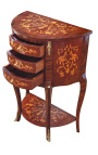 Bedside 3 drawers inlaid wood with shelf - 15