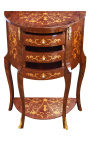 Bedside 3 drawers inlaid wood with shelf - 14