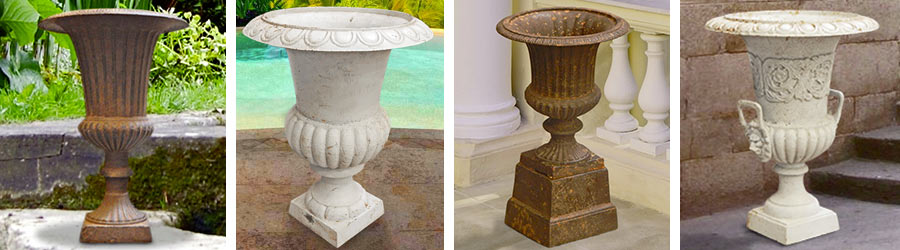 Iron cast Medicis urns