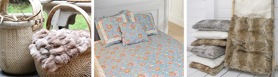 Bedspread & throw of bed