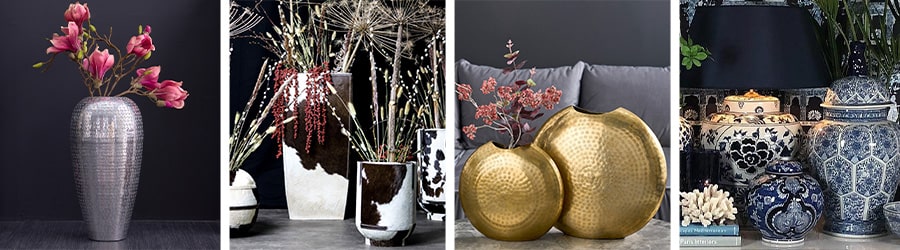 Unser Sortiment an dekorativen Vasen konzentriert sich fein auf ausgewählte  Produkte. - Royal Art Palace International | Tischvasen