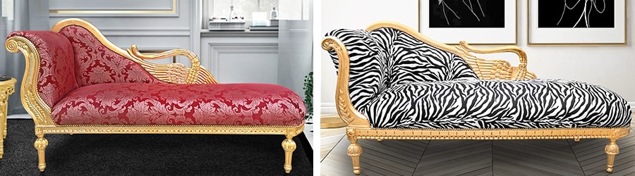 Grote barok chaise longues met zwaan