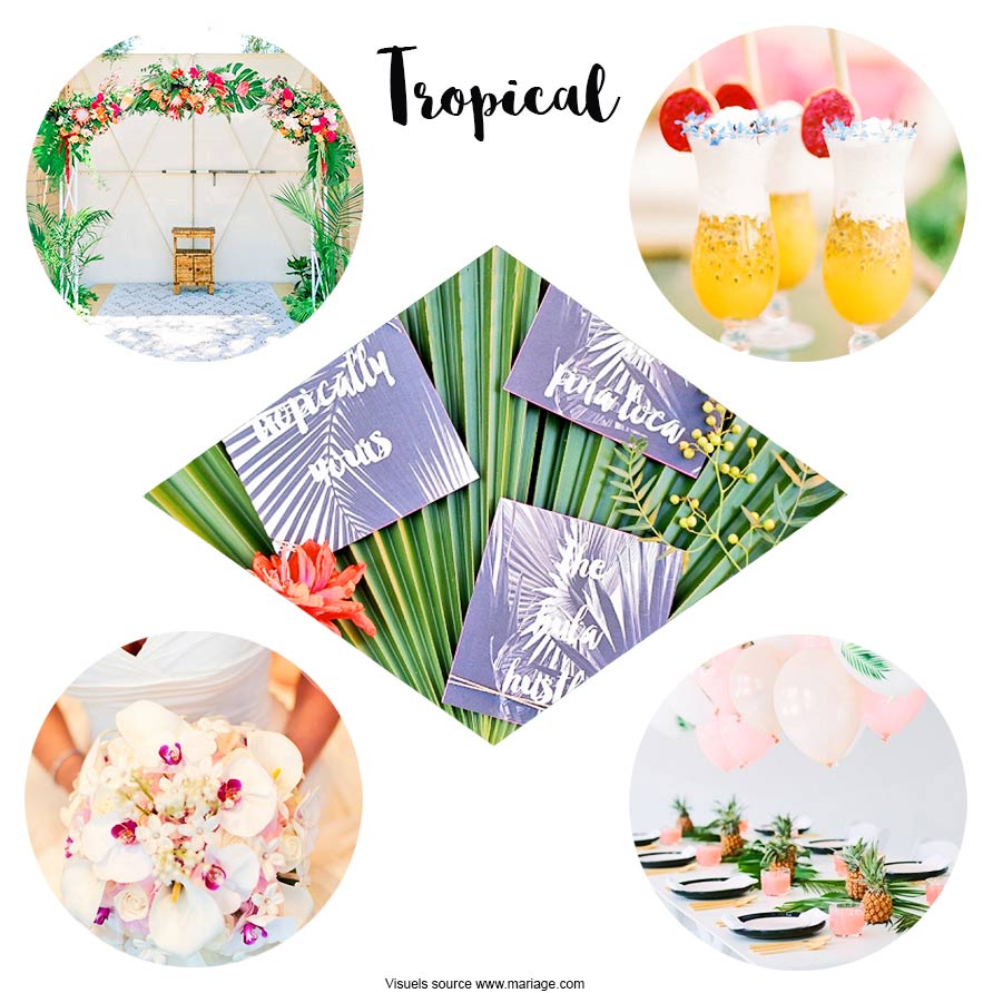 cahier de tendance pour un mariage tropical