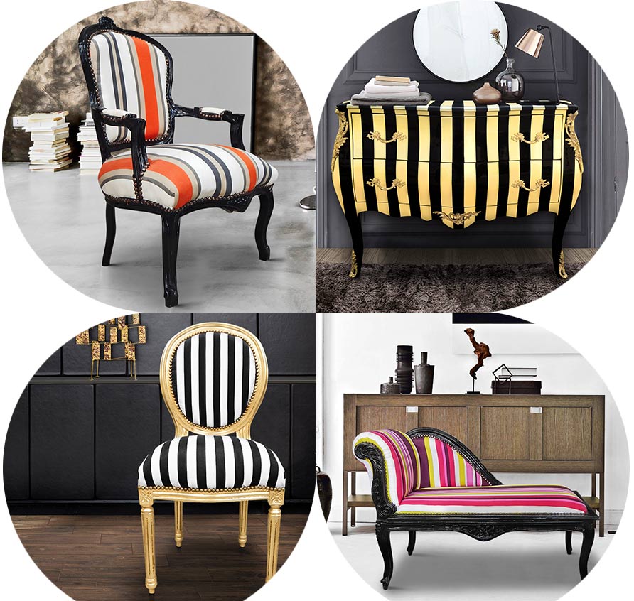 trend book: stripes that dress furniture