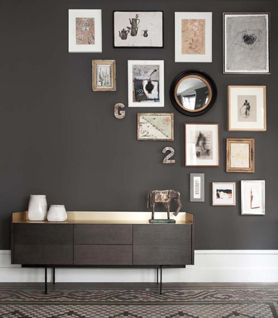 positioning frames on one side of wall