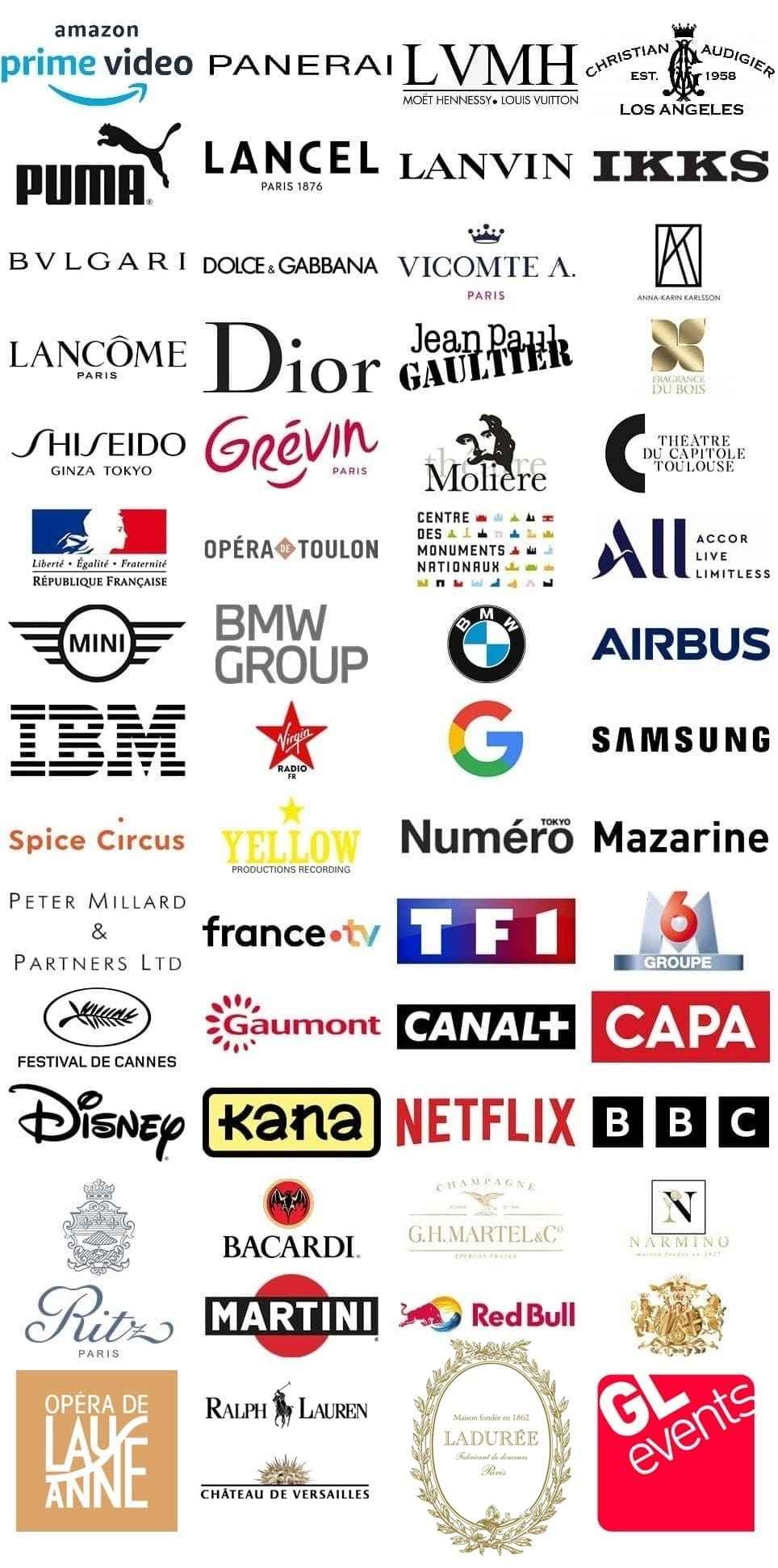 Logo des marques clientes royal art palace